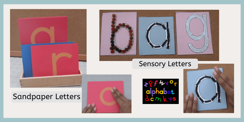 Montessori Sandpaper Letters and DIY sensory letters