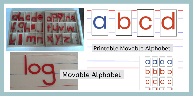 Montessori Movable Alphabet and Printable Movable Alphabet