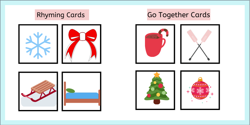 Rhyming cards and Go-together cards for winter