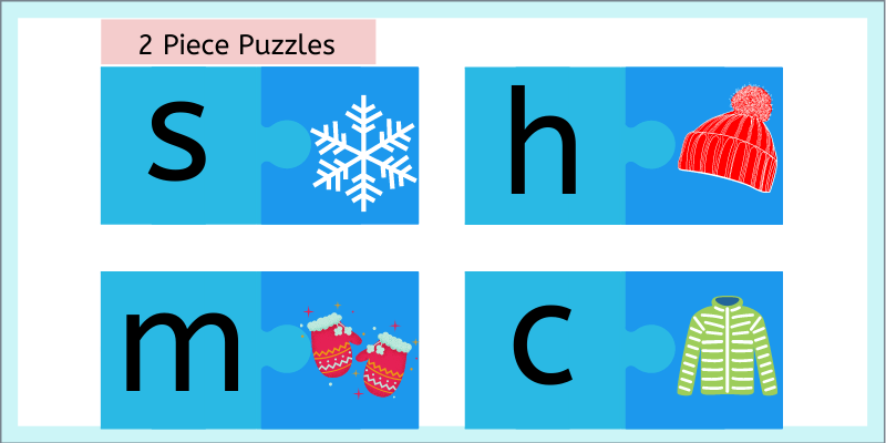 beginning sound picture puzzle for preschool literacy center