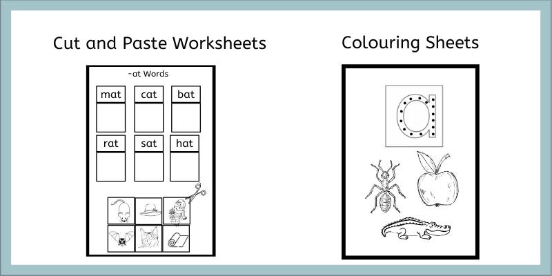 Word Families Worksheets and Beginning Sound Colouring Sheets