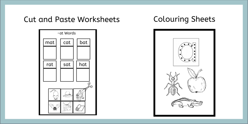 Word Families Worksheets and Beginning Sound Colouring Sheets 