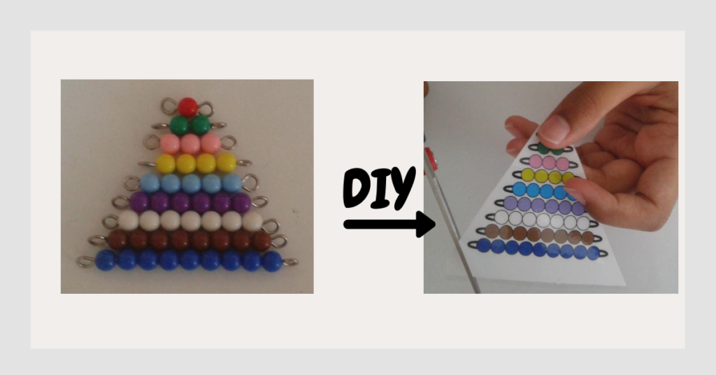 Montessori Short Bead Stair real material and a DIY