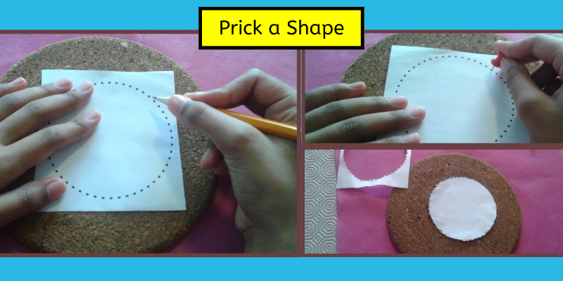 Prick a shape, Montessori Fine Motor Skill activity
