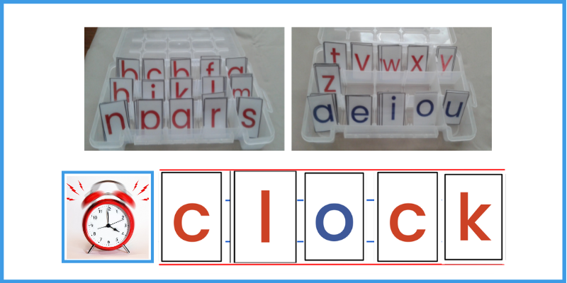 composing consonant blends with the printable Montessori Large Movable Alphabet