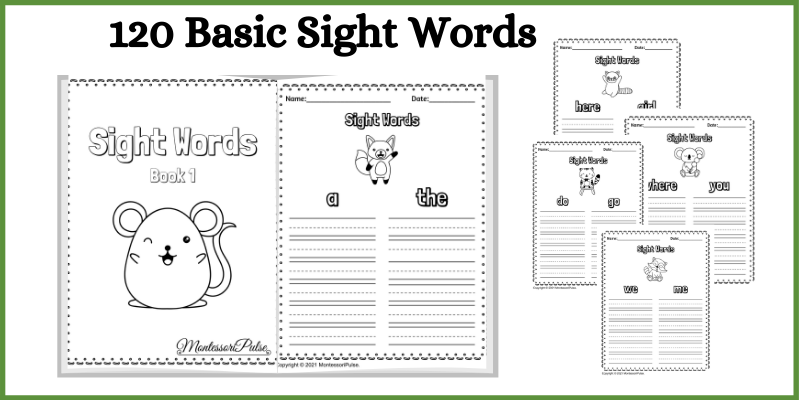 120 basic and common sight words worksheets