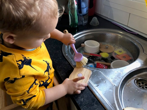 Montessori Practical Life Activity, washing toys