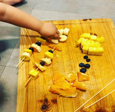 Montessori Practical Life Activity, cutting friuts