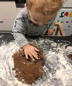 Montessori Practical Life Activity, making cookies