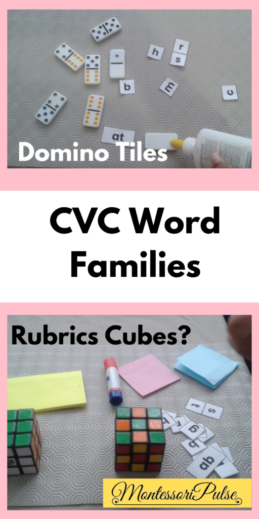 CVC Word Family activity with rubics cube or dice