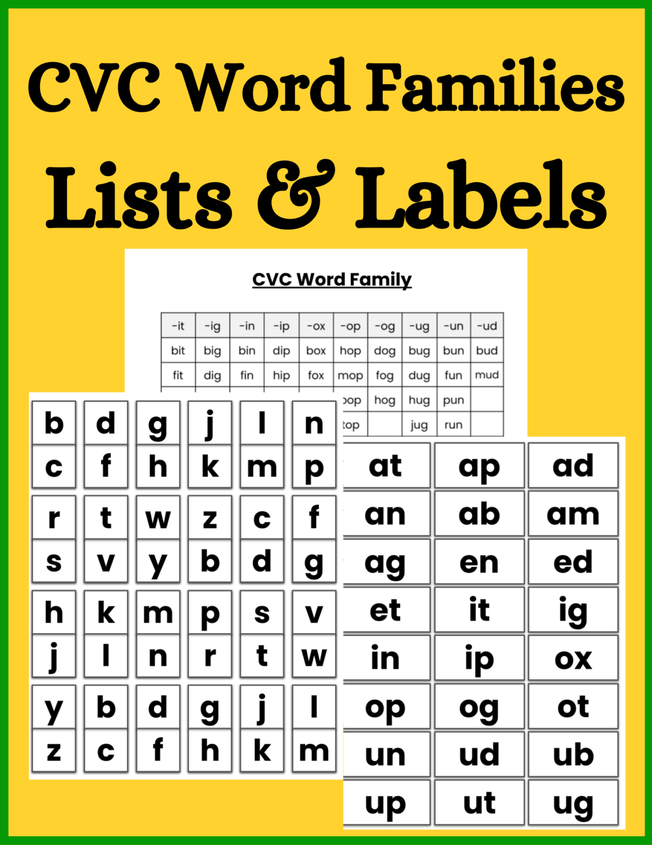 Simple Word Families Activity with Domino Tiles - MontessoriPulse