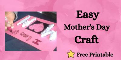 easy mother's day craft idea with free printable
