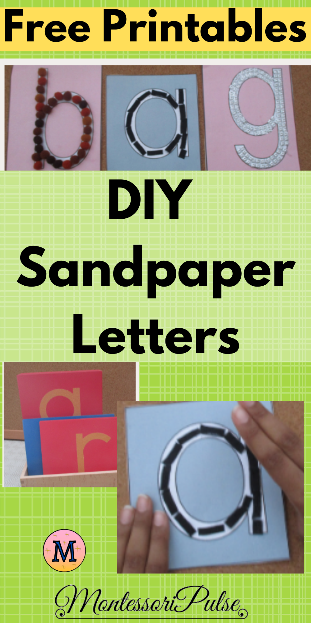 DIY Sandpaper Letters Sensory Letters Bumpy Letters MontessoriPulse