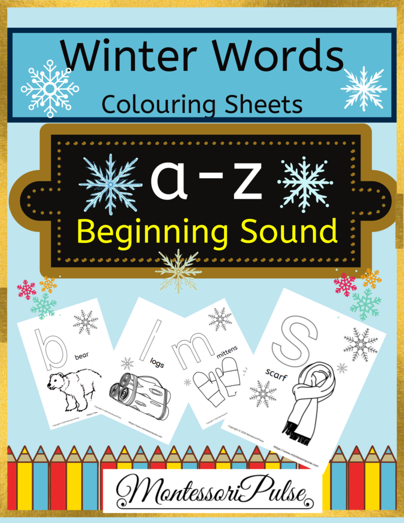 a-z Winter Colouring Sheets