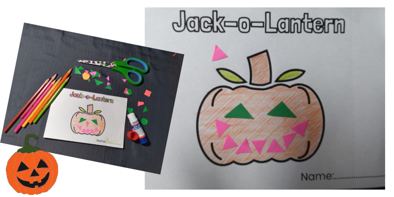 jack o lantern with shapes