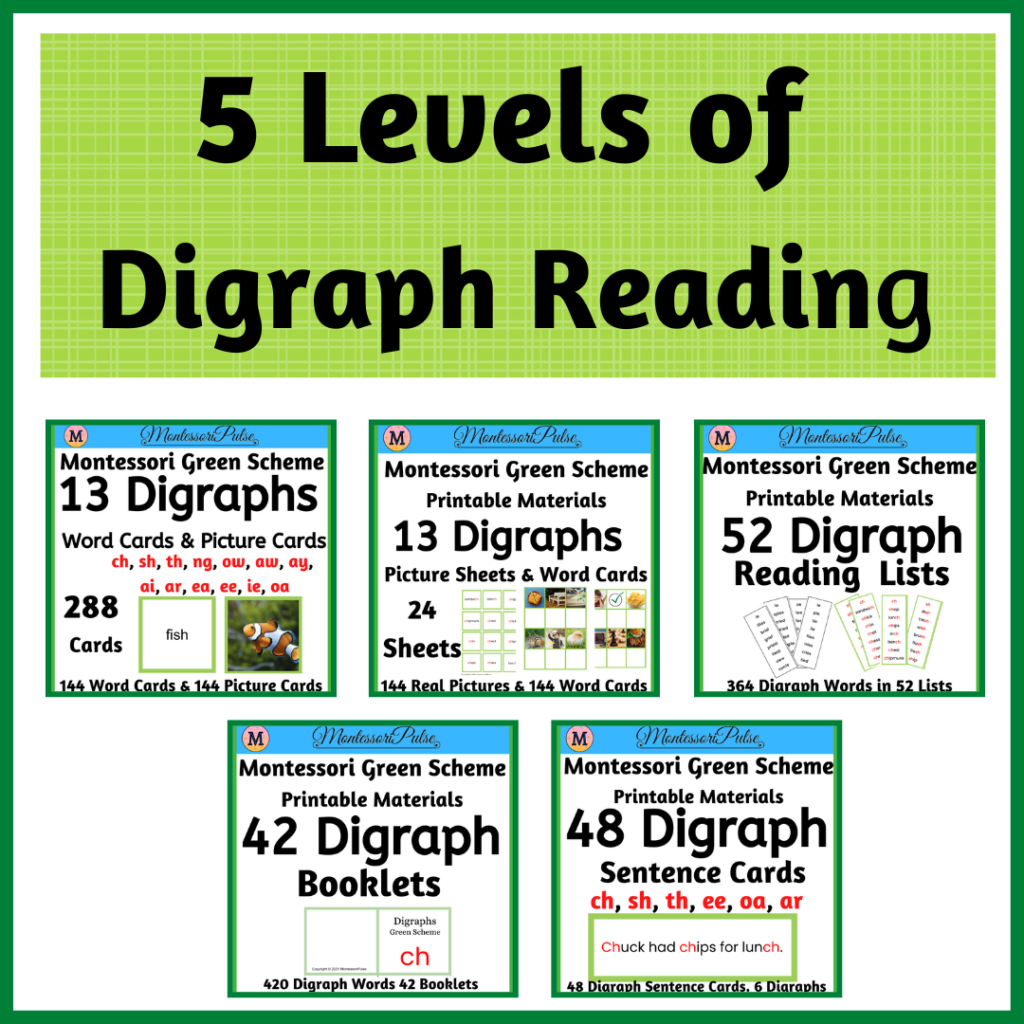 Digraph reading shelf materials