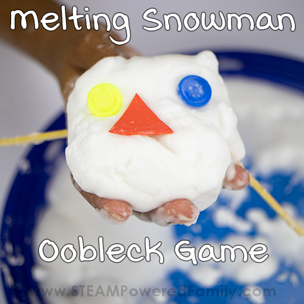 melting snowman oobleck challenge