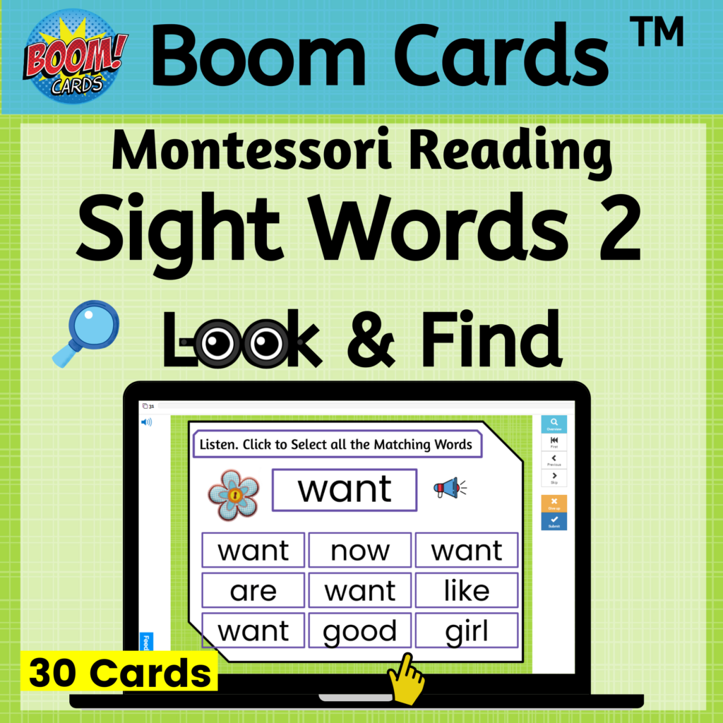 Easy Digital Sight Words Practice with Look and Find Boom Cards - Set 2