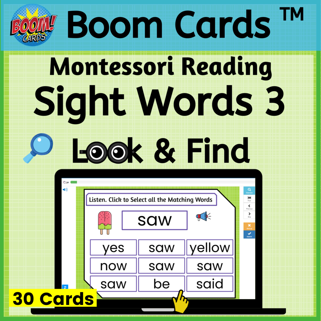 Easy Digital Sight Words Practice with Look and Find Boom Cards - Set 3