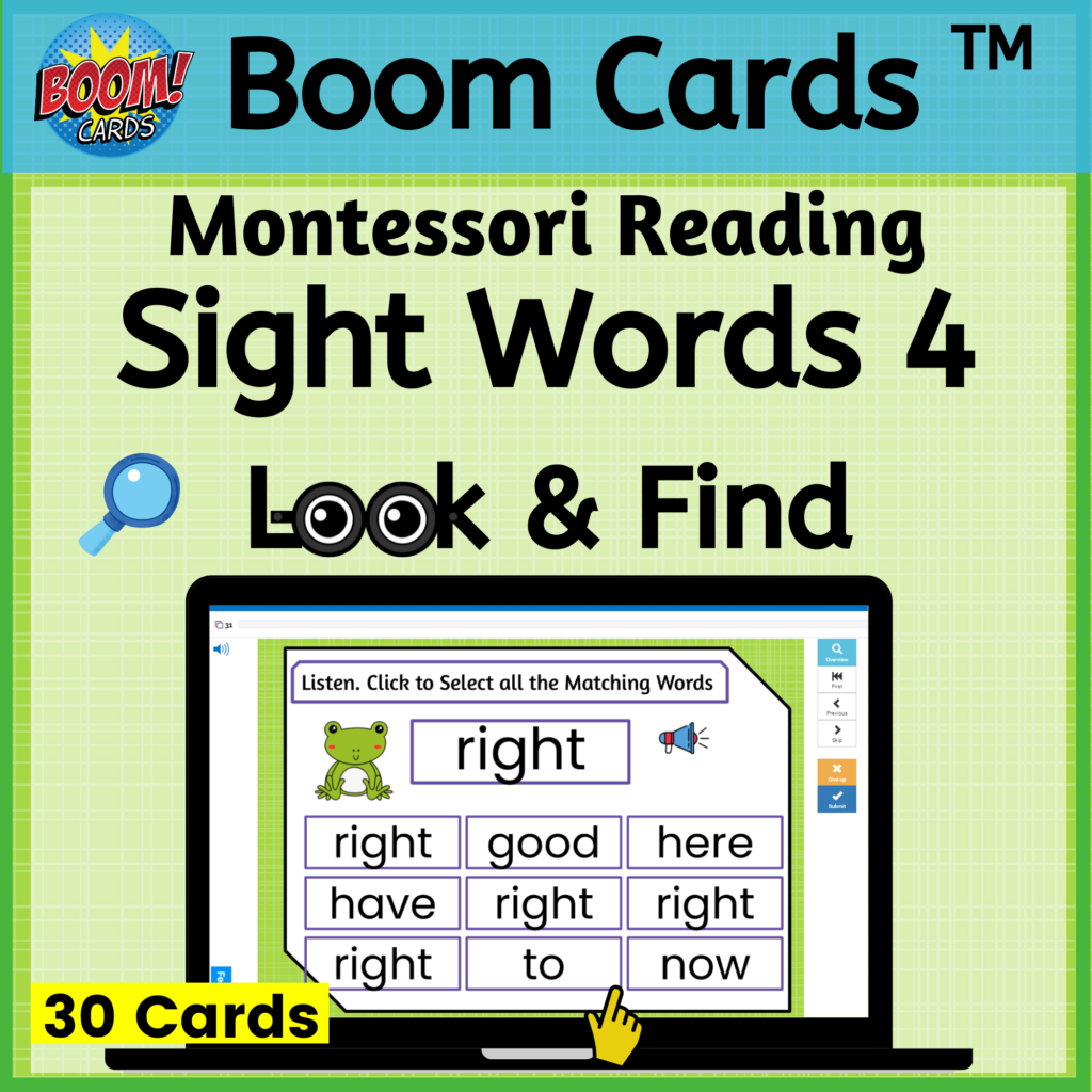 Easy Digital Sight Words Practice with Look and Find Boom Cards - Set 4